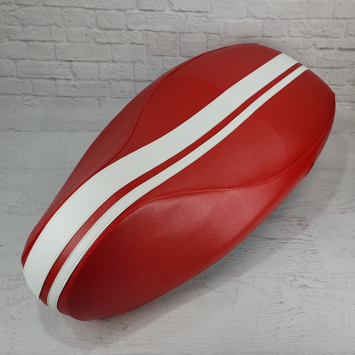 Vespa Sprint Primavera Red with Racing Stripes Scooter Seat Cover by Cheeky Seats