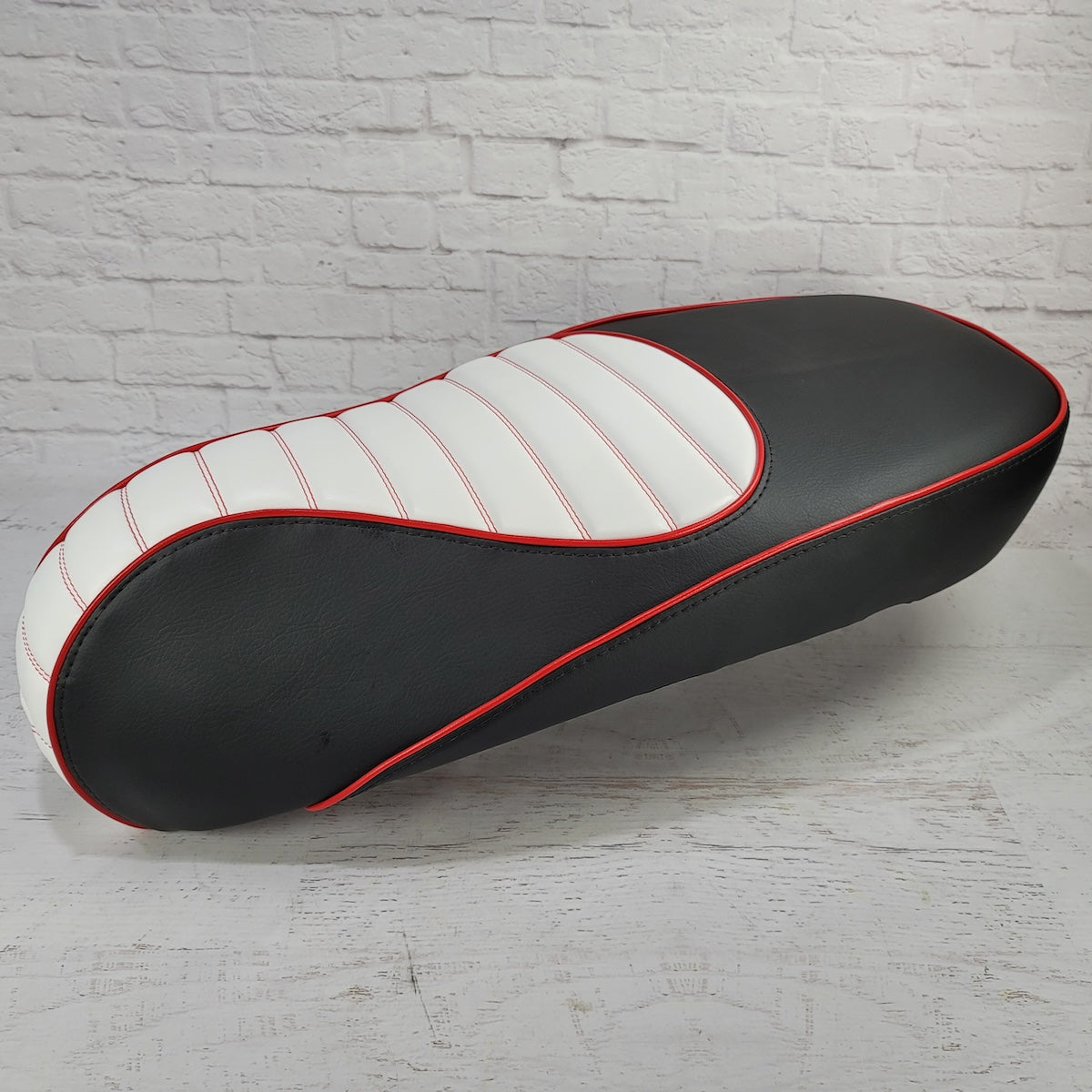 Vespa Sprint / Primavera Padded Black and Red Seat Cover by Cheeky Seats