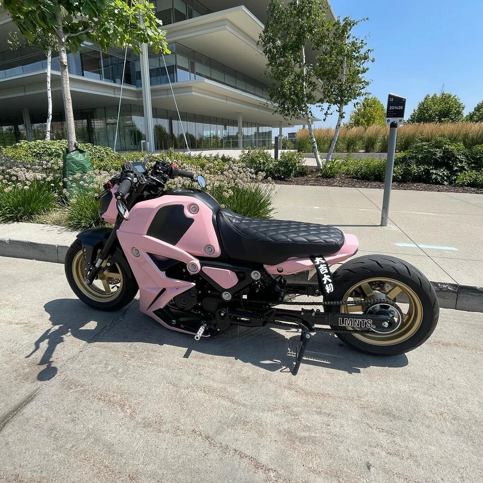 Honda Grom Diamond Seat Cover, handmade Honda Grom seat cover by Cheeky Seats, product detail view 4