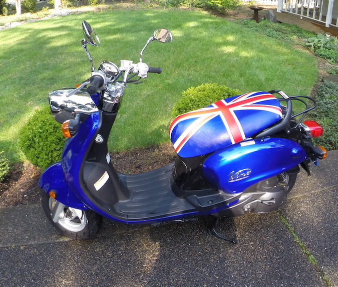 Yamaha Vino 125 Union Jack British Flag Scooter Seat Cover