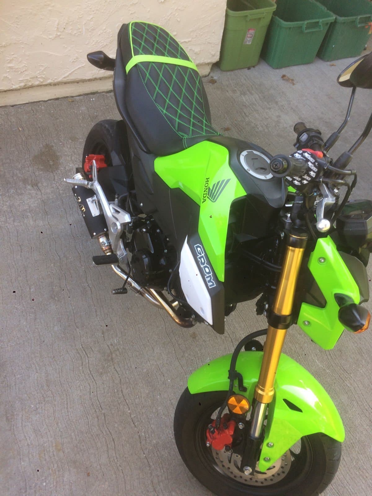 Honda Grom Diamond Seat Cover, handmade Honda Grom seat cover by Cheeky Seats, product detail view 5