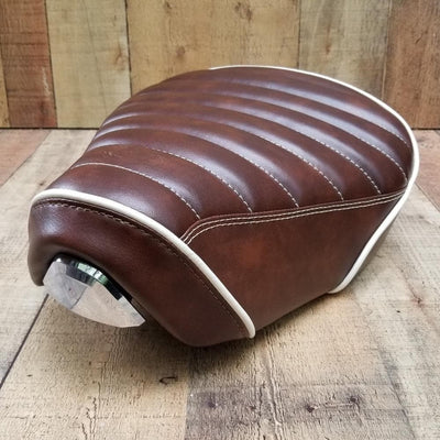 Honda Super Cub Padded Ribbed Seat Cover Brown Leather