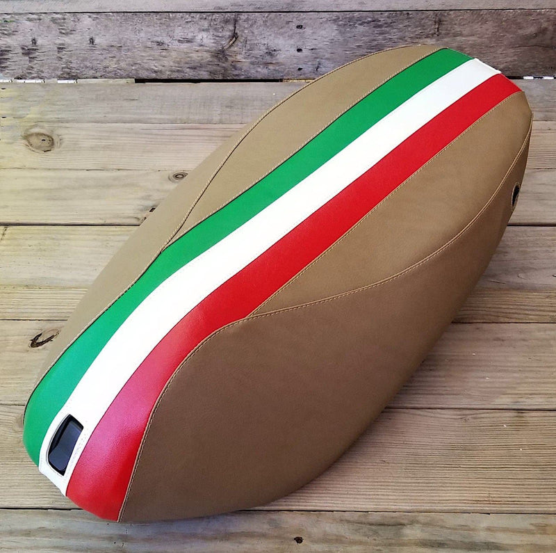 Piaggio Fly Seat Cover Italian Racing Stripe Tan
