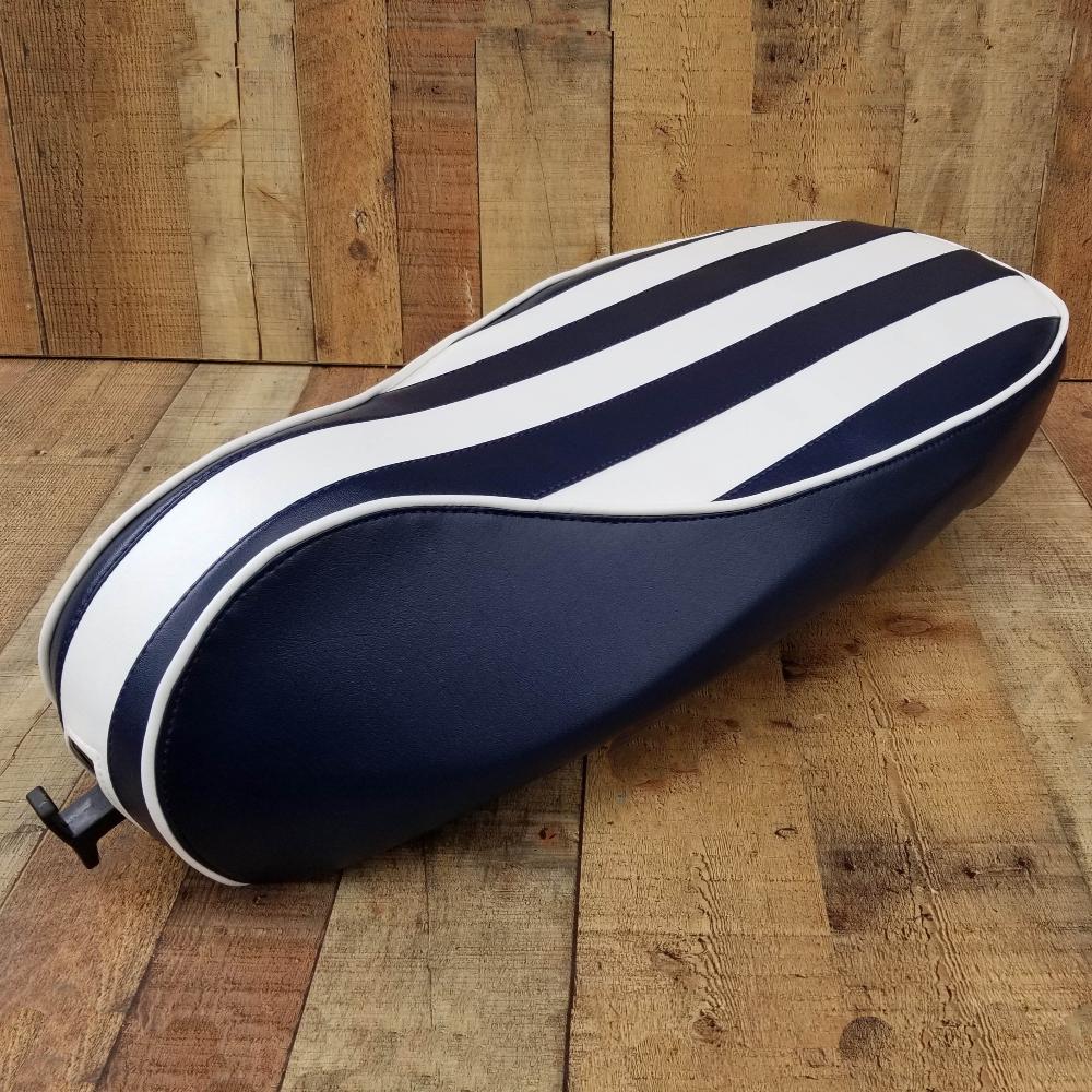 Vespa Sprint / Primavera Yacht Club Stripes Seat Cover by Cheeky Seats