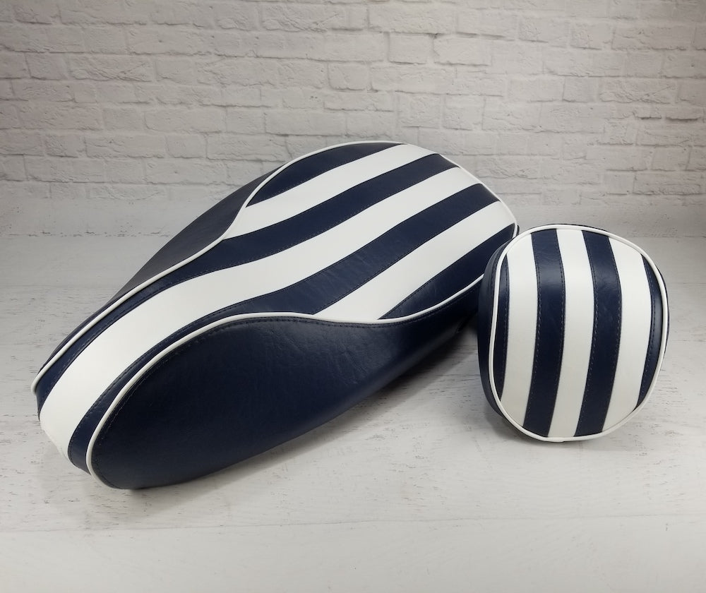 Vespa Sprint / Primavera Yacht Club Stripes Seat Cover by Cheeky Seats