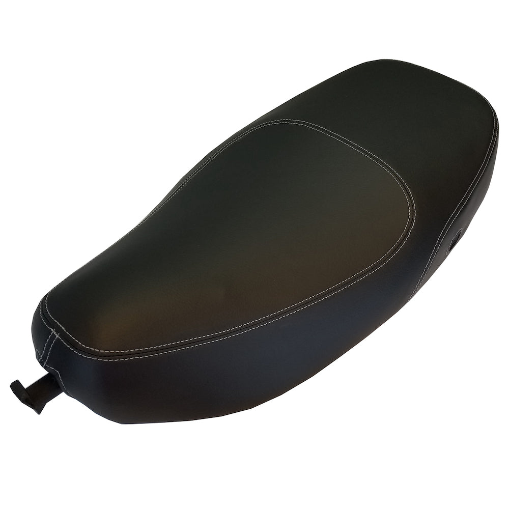 Vespa LX matte black seat cover with French seams