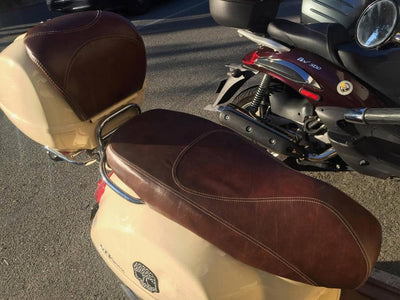 Vespa GT 125 GT 200 Whiskey Brown Seat Cover French Seams